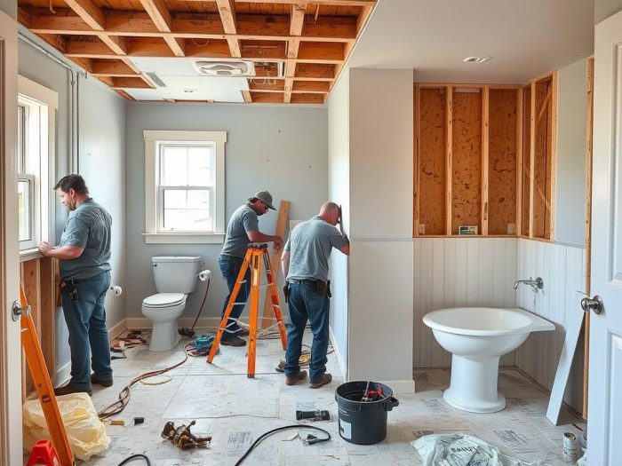 Bathroom remodeling construction phase in Seabrook home Bathroom remodeling construction phase in Seabrook home