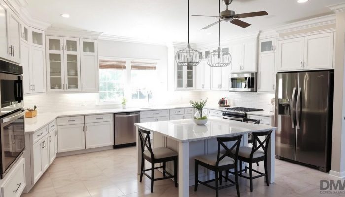 Completed kitchen remodeling project by DMV Kitchen & Bath in Clear Lake Shores