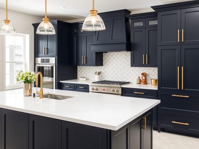 Contemporary kitchen renovation with dark cabinets in League City Contemporary kitchen renovation with dark cabinets in League City