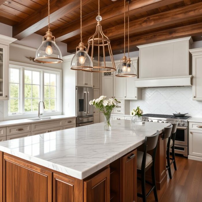 Custom kitchen island with seating in a Clear Lake Shores home Custom kitchen island with seating in a Clear Lake Shores home
