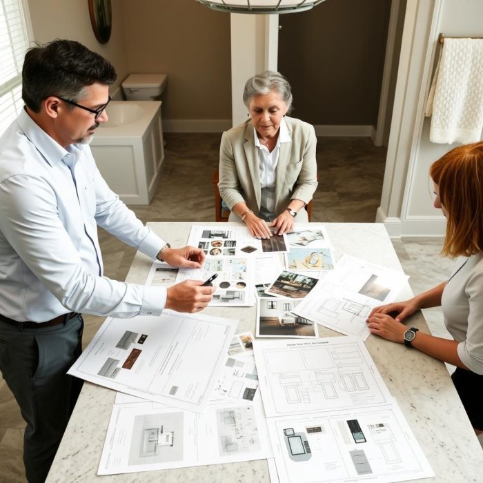 Initial consultation for bathroom remodeling in League City Initial consultation for bathroom remodeling in League City