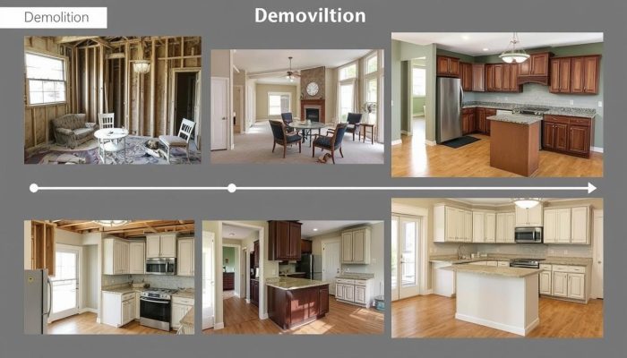 Kitchen remodeling timeline showing different phases of the renovation process