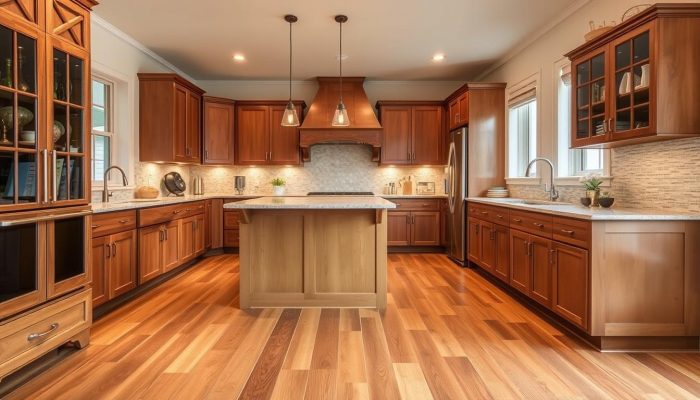 Kitchen with hardwood flooring showing its warmth and appeal