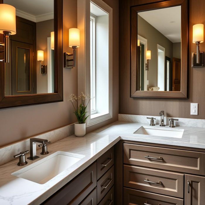 Modern bathroom vanity with double sinks Modern bathroom vanity with double sinks