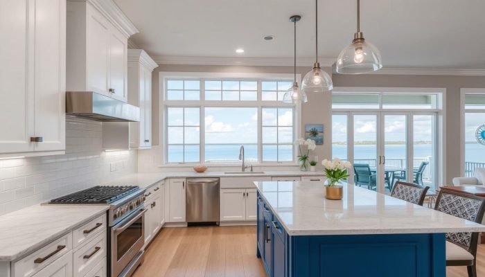 Modern kitchen with coastal-inspired design elements in Clear Lake Shores